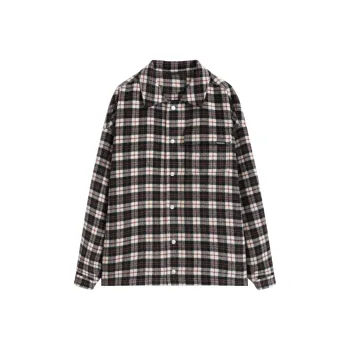 WAITINGWAVE Jackets & Coats Unisex Black Red Plaid