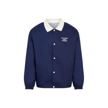 DROLE DE MONSIEUR Slogan-Printed Button-Up Bomber Jacket