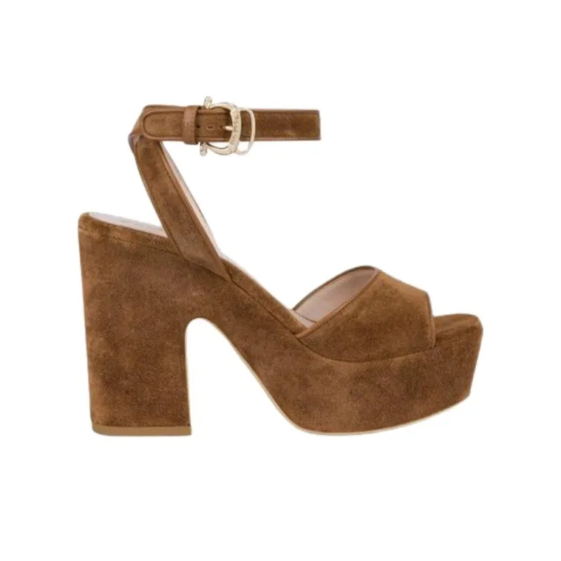 Pollini Moka One Strap Sandals 11cm Women's Brown-1