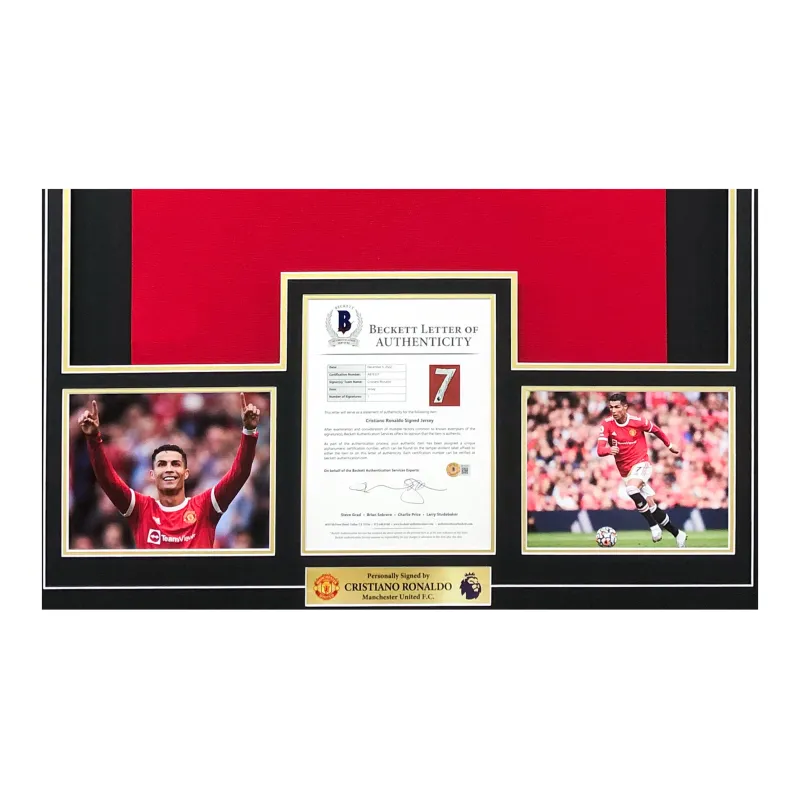 Huayitaojin Manchester United Jersey Includes Beckett BAS Certificate Of Authenticity, With Framing, 115x91cm Unisex-4