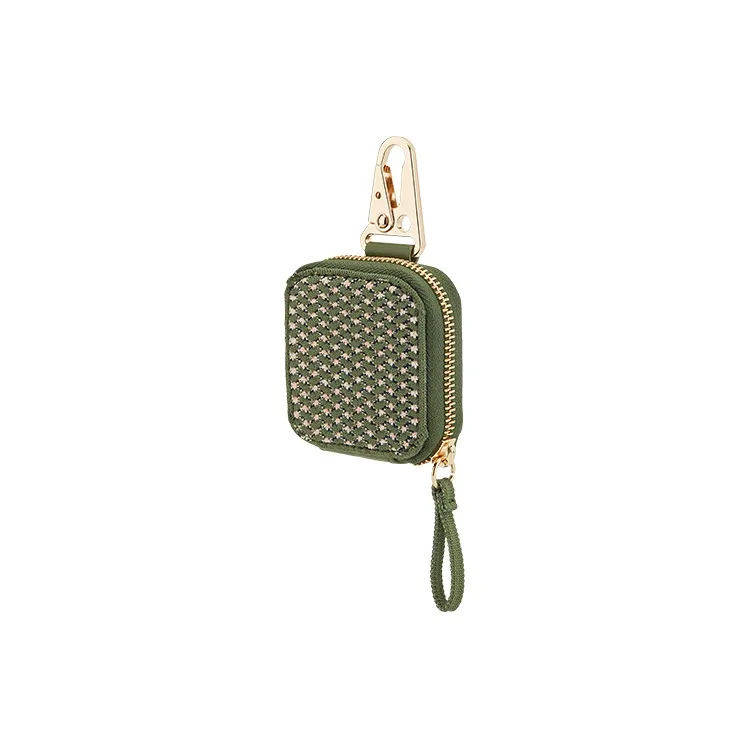 JC DAMO Eco Friendly Yarn With PU Earphone Case Women's Soy Milk/Green-1