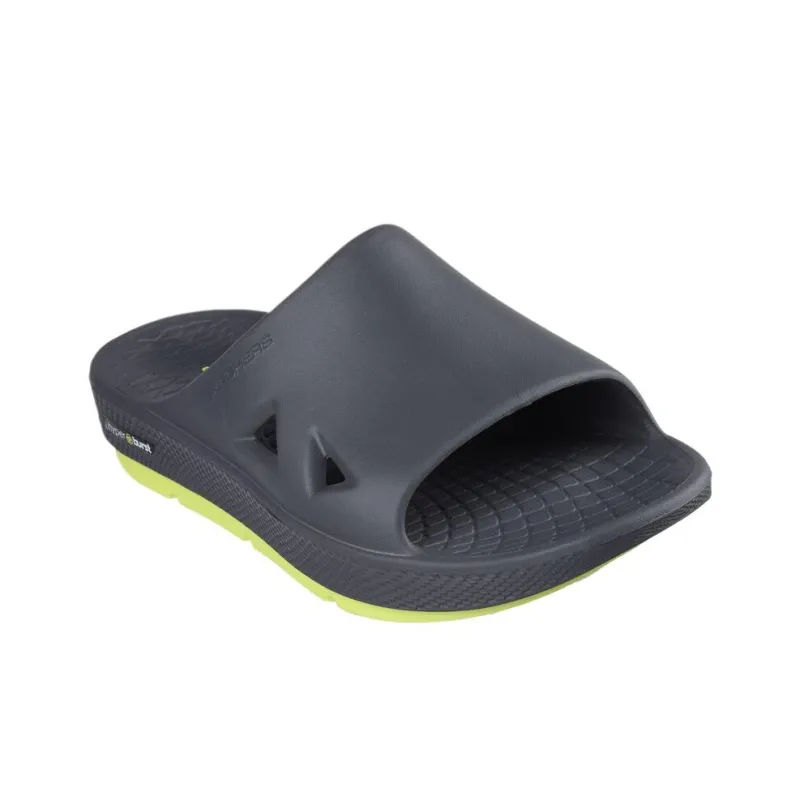 Skechers GO RECOVER Slide Slippers Men's Gray Yellow-2