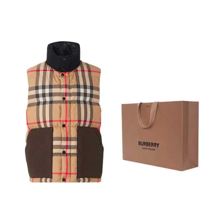 Burberry Check Print Padded Down Vest-4