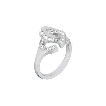 DIOR Metal Crystal Rings Women's Silver