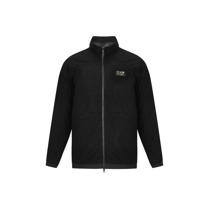 EMPORIO ARMANI Dot Stand Collar Puffer Jacket Men's Black-0