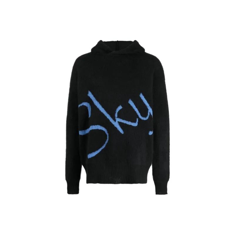Blue Sky Inn Logo jacquard Knitted Hoodie-0
