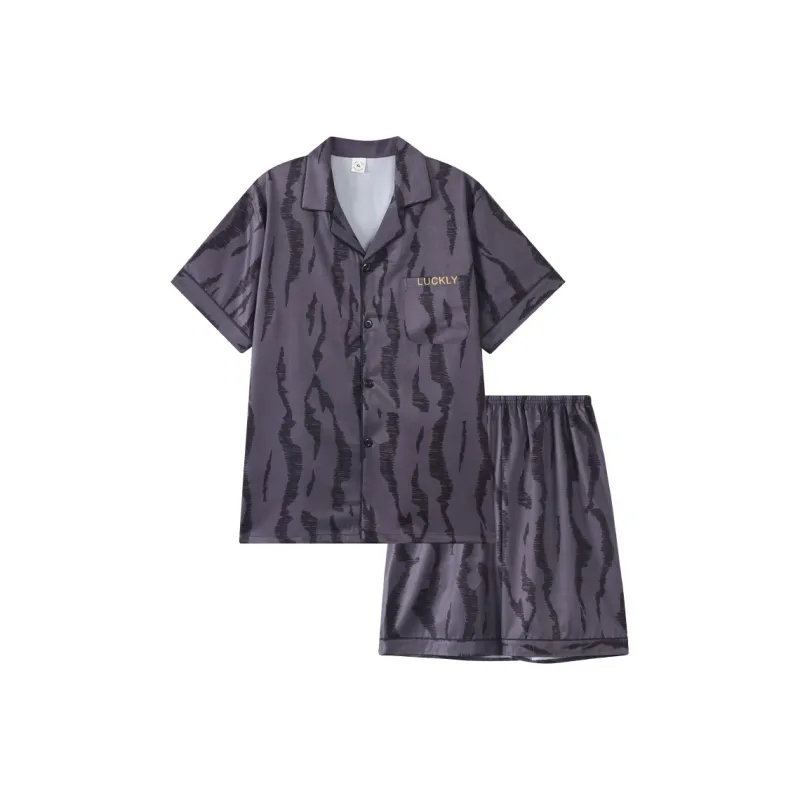 CHUDUAN Pajama Set Men's Purple-0