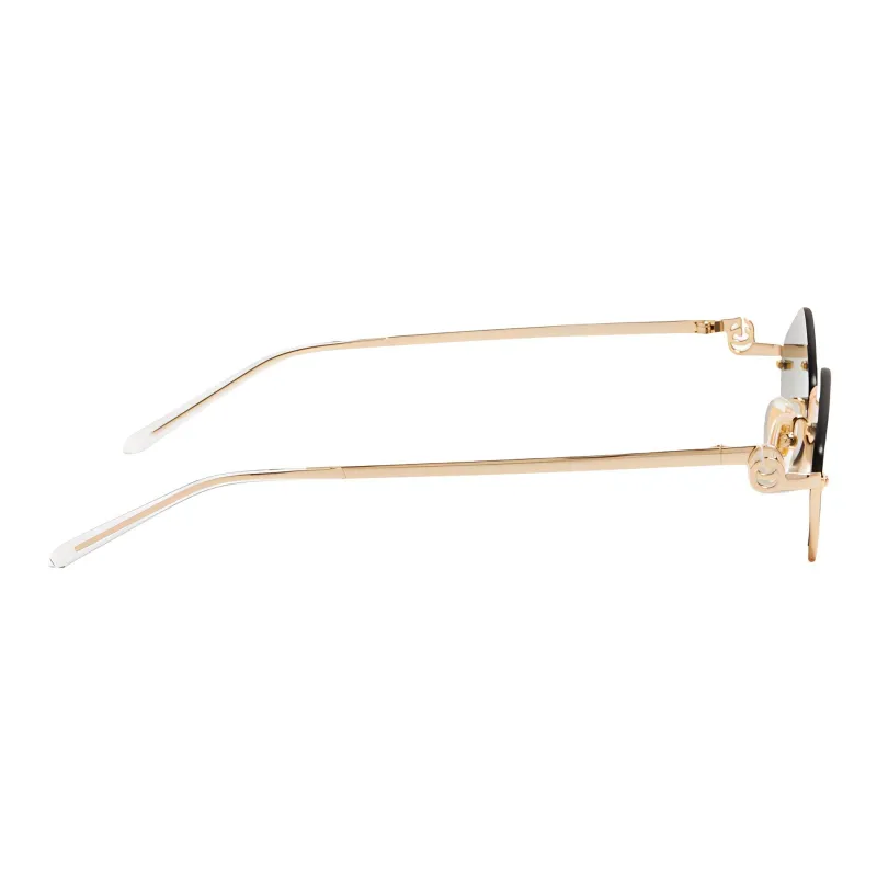 GUCCI Irregular Shape Sunglasses Women's Gold-1