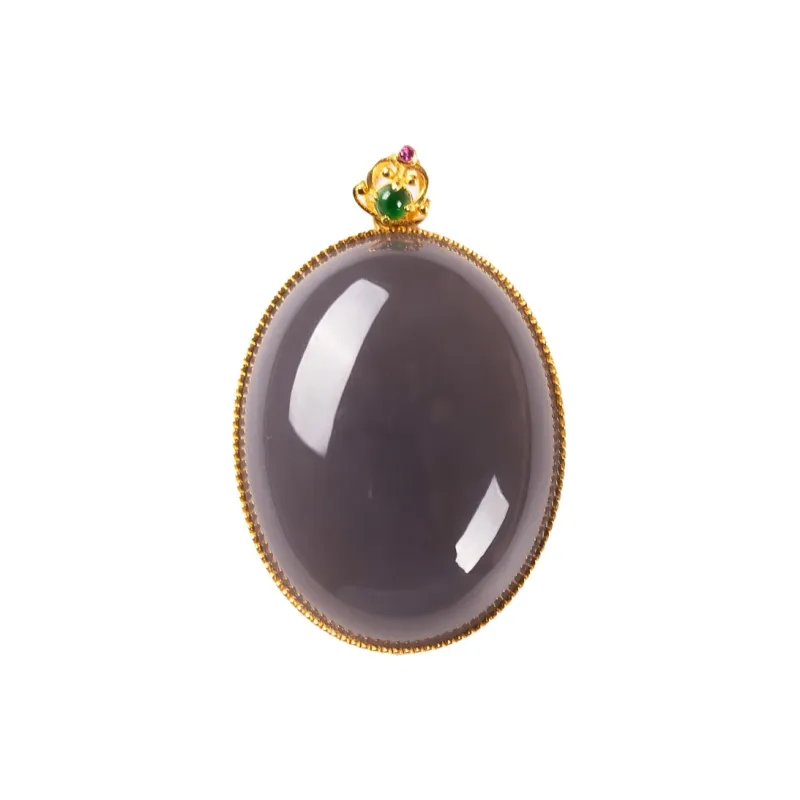Execute The Blessing Hetian Jade Pendants Smoky Purple Unisex-0