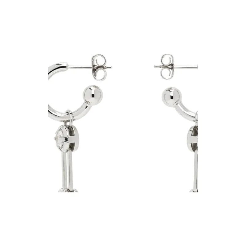 JUSTINE CLENQUET Palladium Plated Stud Earrings Women's Silver-1