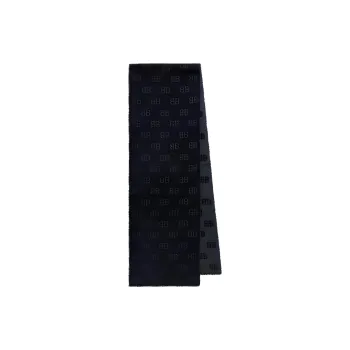 Balenciaga Wool Polyamide Knit Scarves Women's Black
