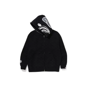 A BATHING APE College Monogram Relaxed Fit Shark Full Zip Hoodie