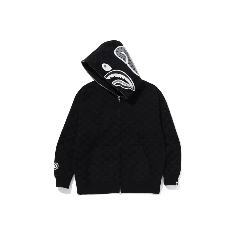 Bape College Monogram Relaxed Fit Shark Full Zip Hoodie-0
