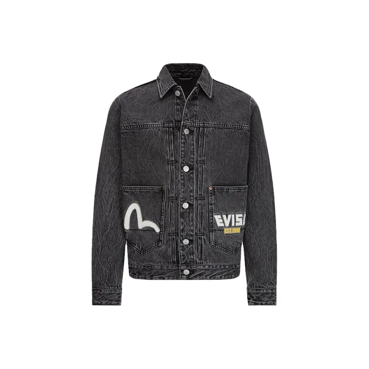 EVISU Denim Jackets Men Black-0