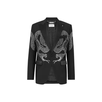 PHILIPP PLEIN Crystal embellished Single breasted Blazer