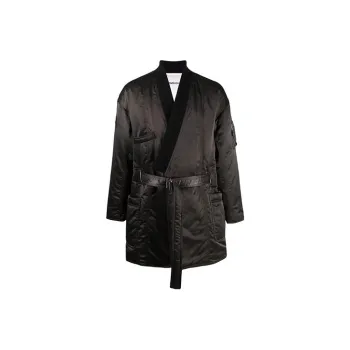 AMBUSH Solid Color Collarless Puffer Jacket Men's Dark Green