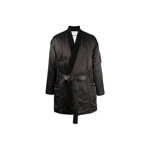 AMBUSH Solid Color Collarless Puffer Jacket Men's Dark Green