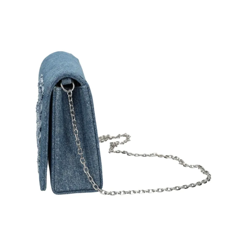 LOVE MOSCHINO Cotton Crossbody Bag, Shoulder Bag Women's Denim Blue-1