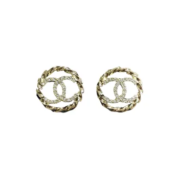 CHANEL Stud Earrings Women's Gold