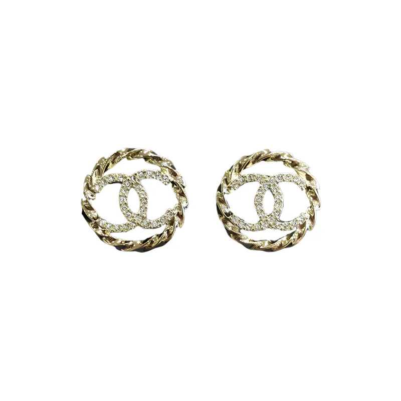 CHANEL Stud Earrings Women's Gold-0