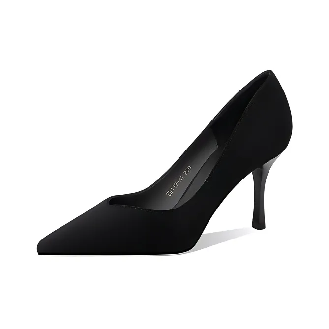 Lan Miao Slim Heel High Heels Women's Black-1