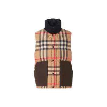 Burberry Check Print Padded Down Vest