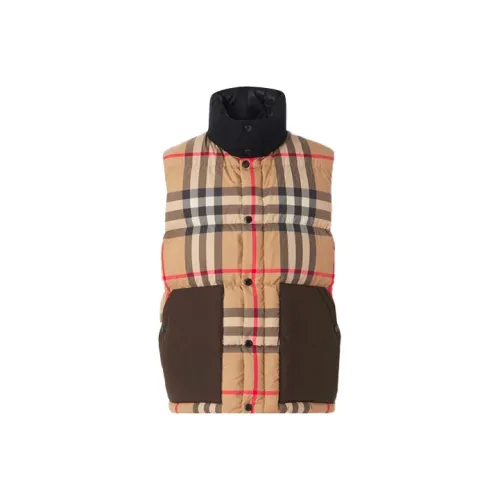Burberry Check Print Padded Down Vest