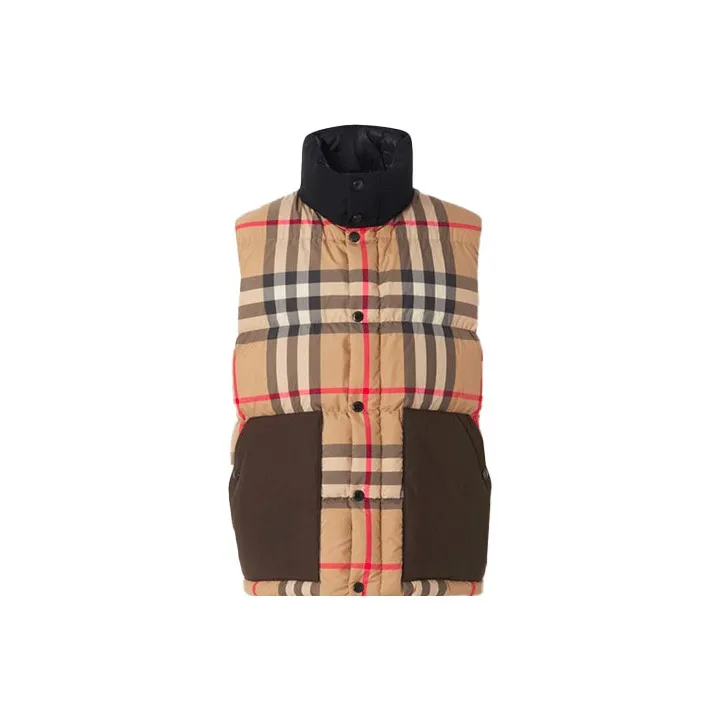 Burberry Check Print Padded Down Vest-0