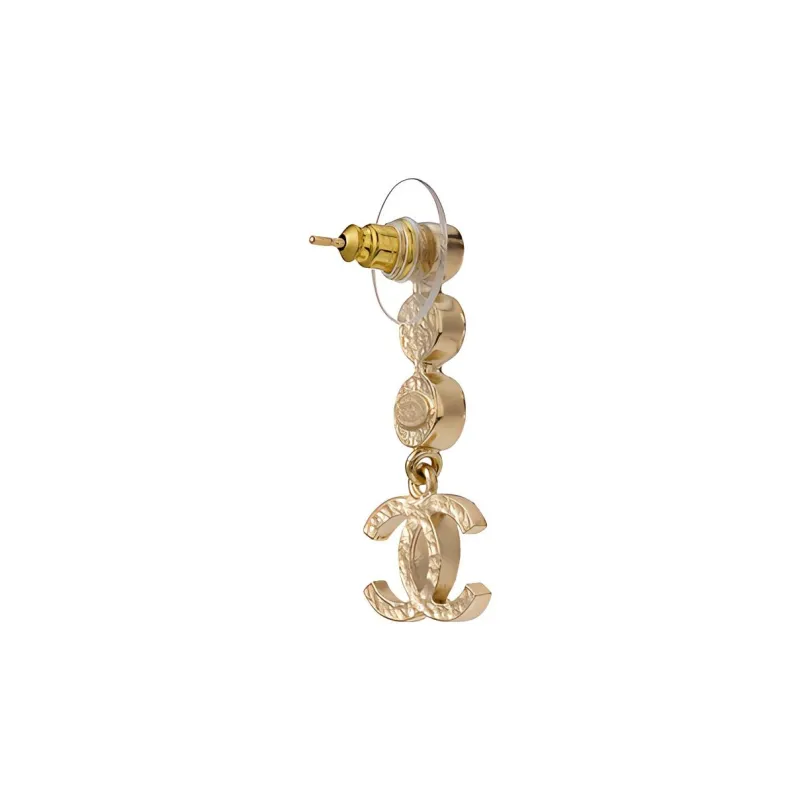CHANEL Crystal Cc Drop Earrings-2