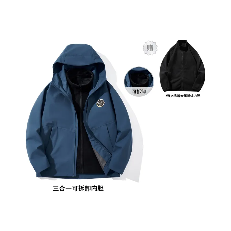 JEEP SPIRIT Waterproof And Windproof To Keep Warm Windbreaker Jacket Unisex-5