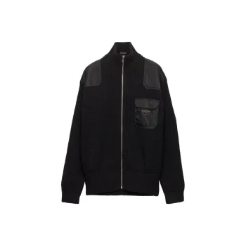 PRADA Zip Up High Neck Cardigan