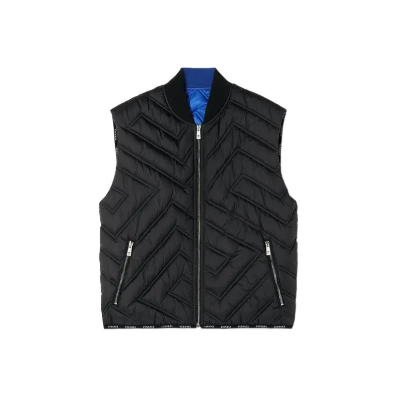 VERSACE Greca Quilted Zip up Gilet-0