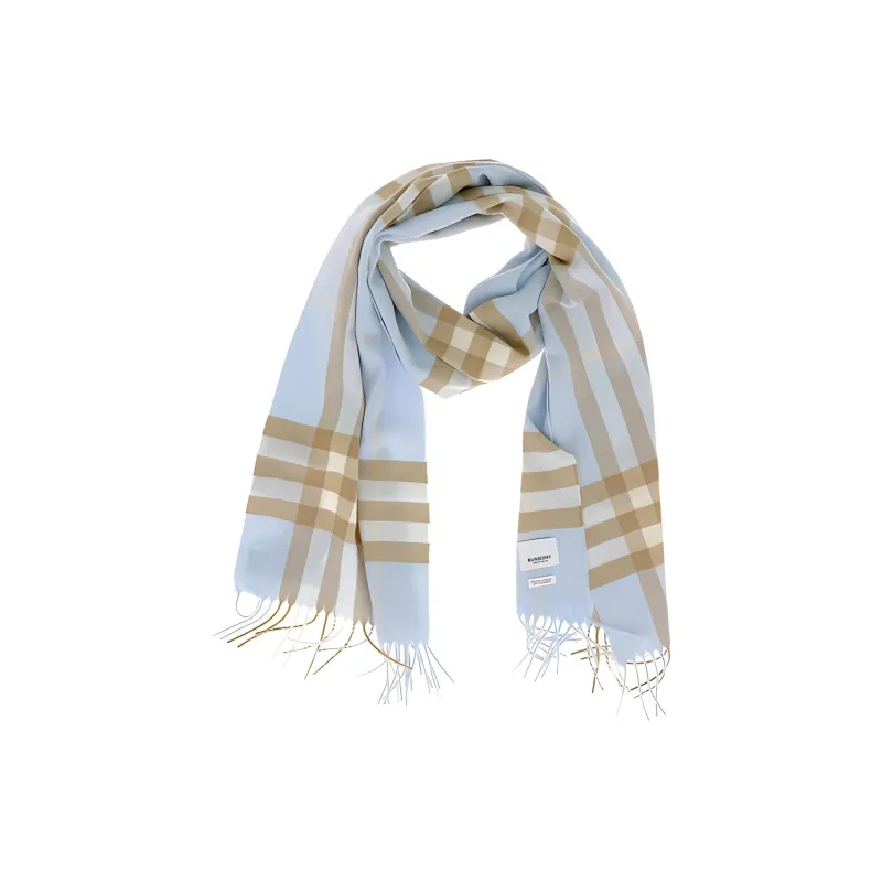 Burberry Knit Scarves Women's Light Blue-1