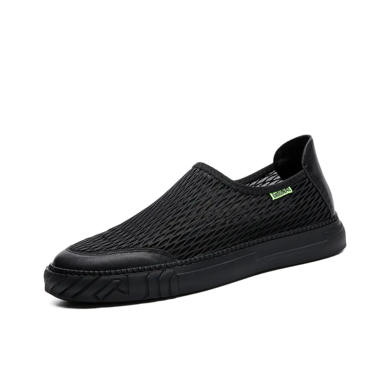 FAPAI Abrasion Resistant Low Top Casual Shoes Men's Black-0