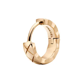 CHANEL 18K Gold Earrings Unisex Beige Gold