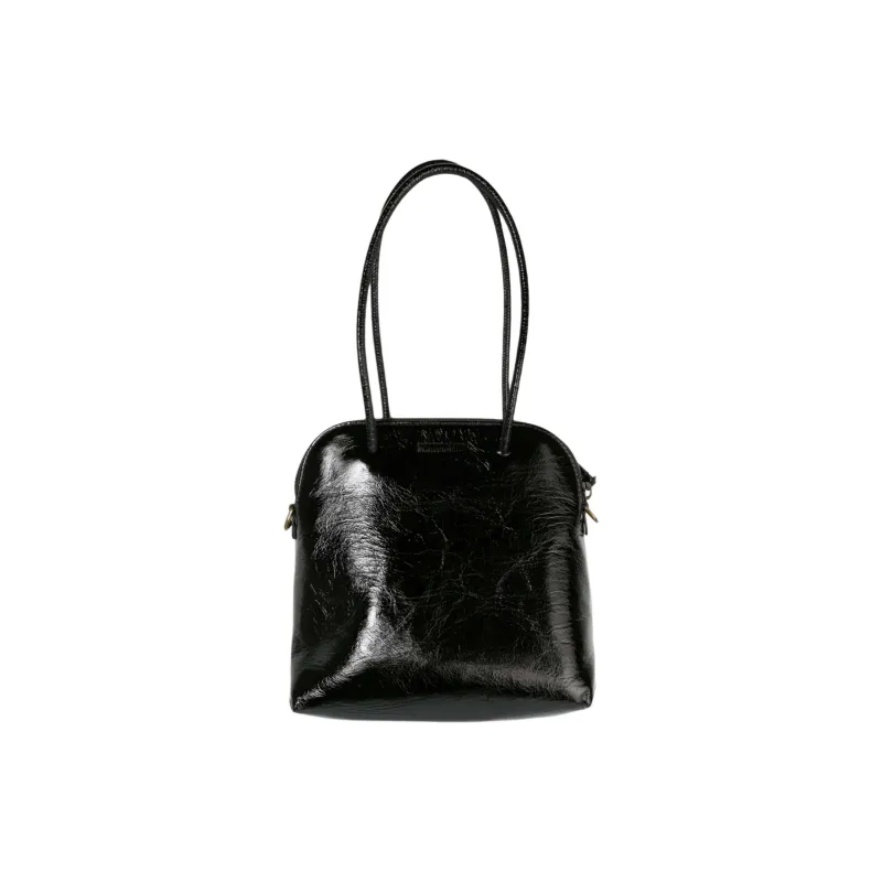 UMA WANG Calfskin Handbag Trumpets Women's Black & Mustard-0