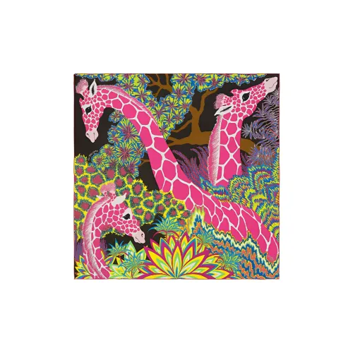 HERMES Silk Scarves Women's Pink