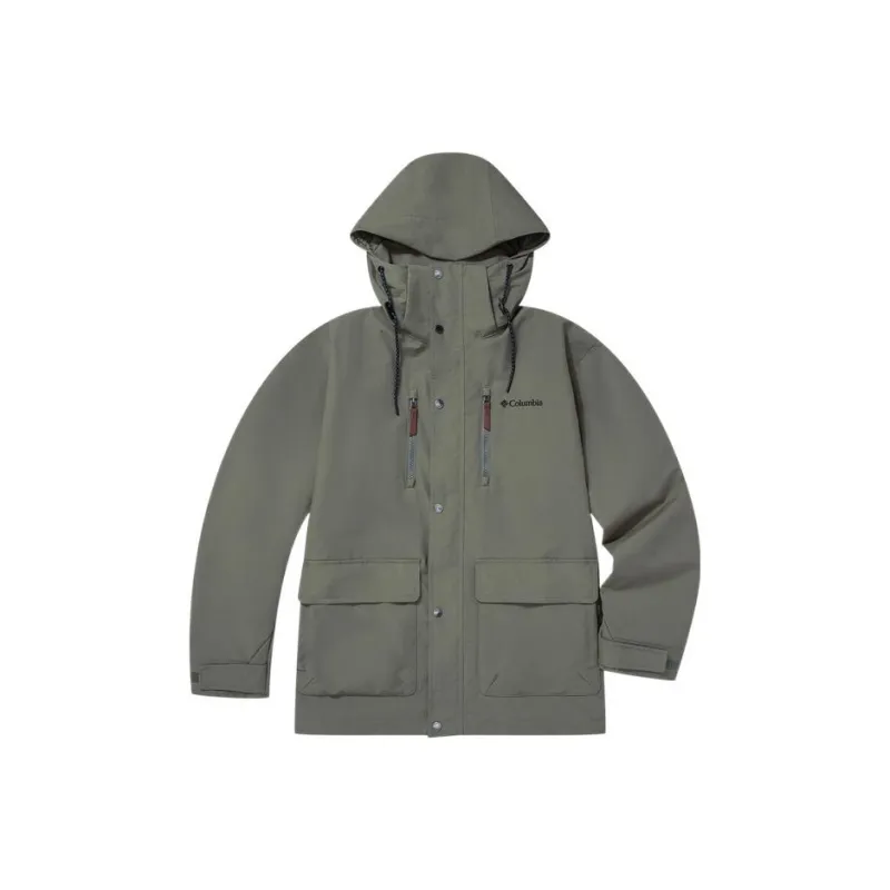 Columbia Waterproof And Windproof Windbreaker Jacket Men's Green-0
