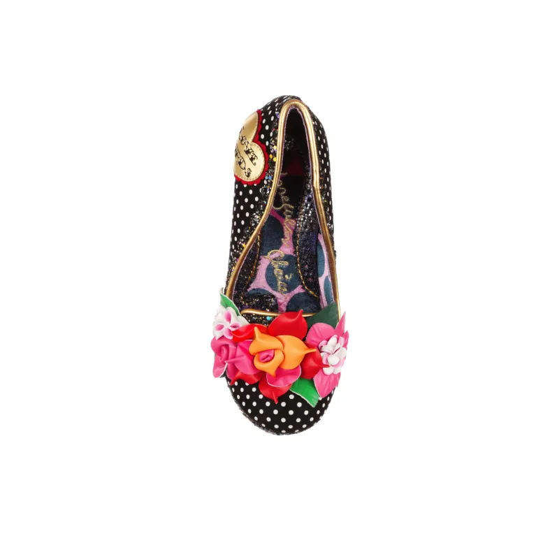 IRREGULAR CHOICE Canary Cabaret Wedge Heel High Heels 14cm Women's Black-4