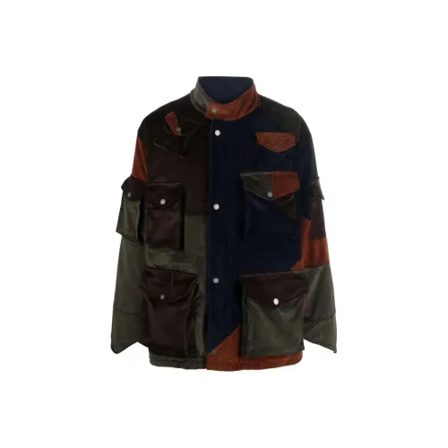 BARACUTA Colour-block Panelled Corduroy Jacket