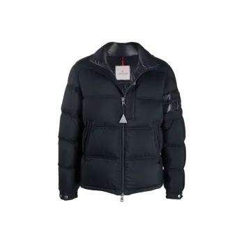 Moncler Delaume Full Zip Puffer Jacket With Stripe On Arm