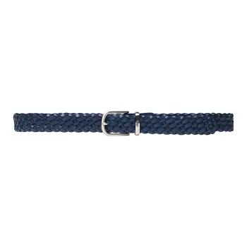 Stussy Oval Stainless Steel Pin Buckle Leather Belts Men's Dark Blue Width: 3cm