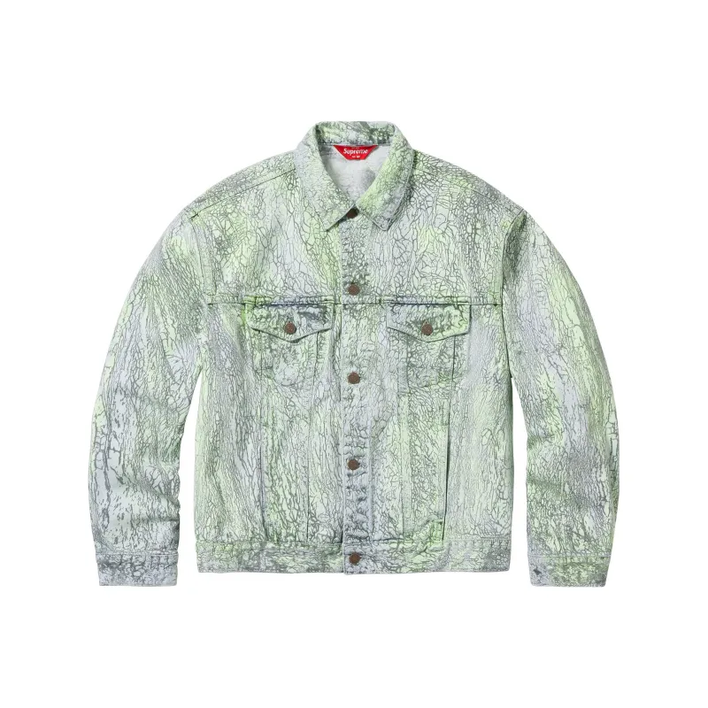 Supreme Crackle Denim Trucker Jacket-0