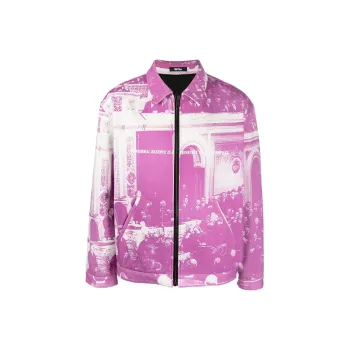MSFTSrep Graphic print Zip up Bomber Jacket