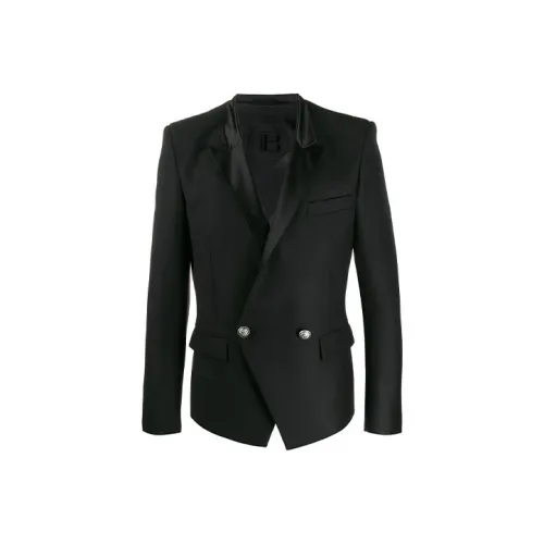BALMAIN Satin Lapel Double breasted Blazer
