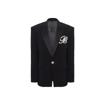 BALMAIN Logo Embellished Sleeved Blazer
