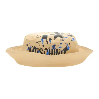 MOSCHINO Logo Printed Flat Crown Bucket Hat