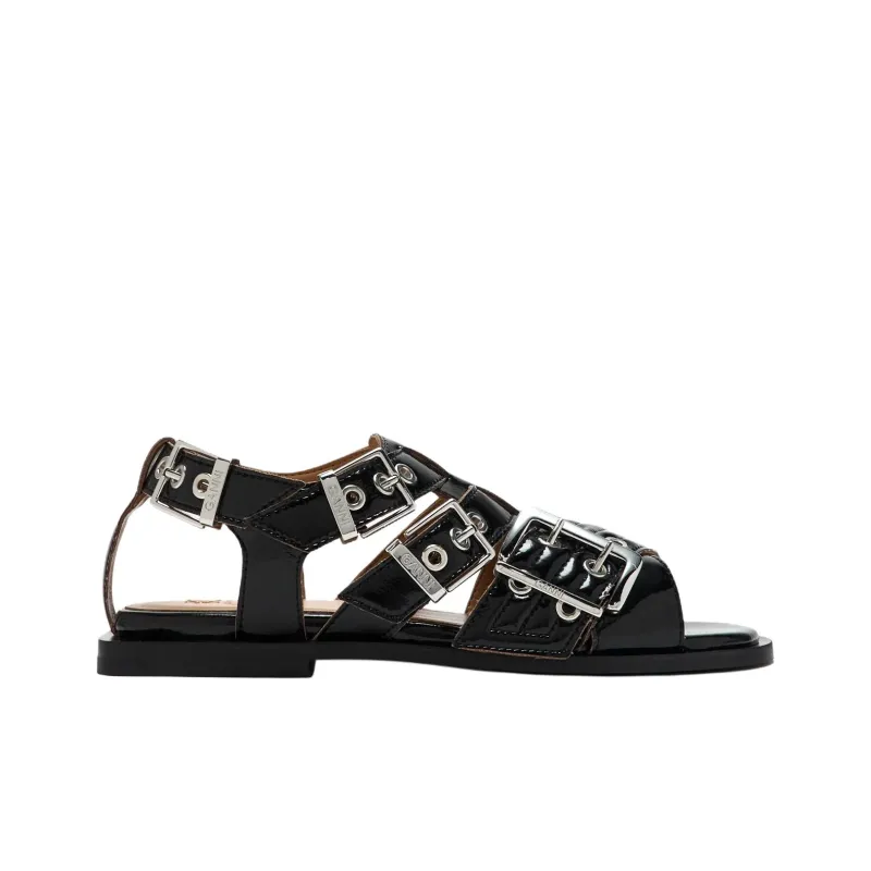 GANNI Roman Sandals Women's Black-1
