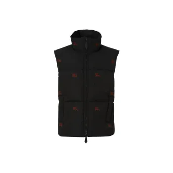 Burberry Embroidered Ekd Nylon Puffer Gilet