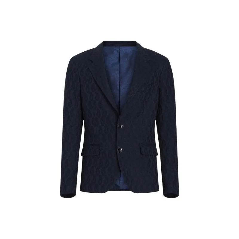 ETRO Single Breasted Logo Detailed Blazer-0